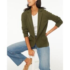 J.Crew Factory Size M Schoolboy Sweater-Blazer In Heather Loden Green